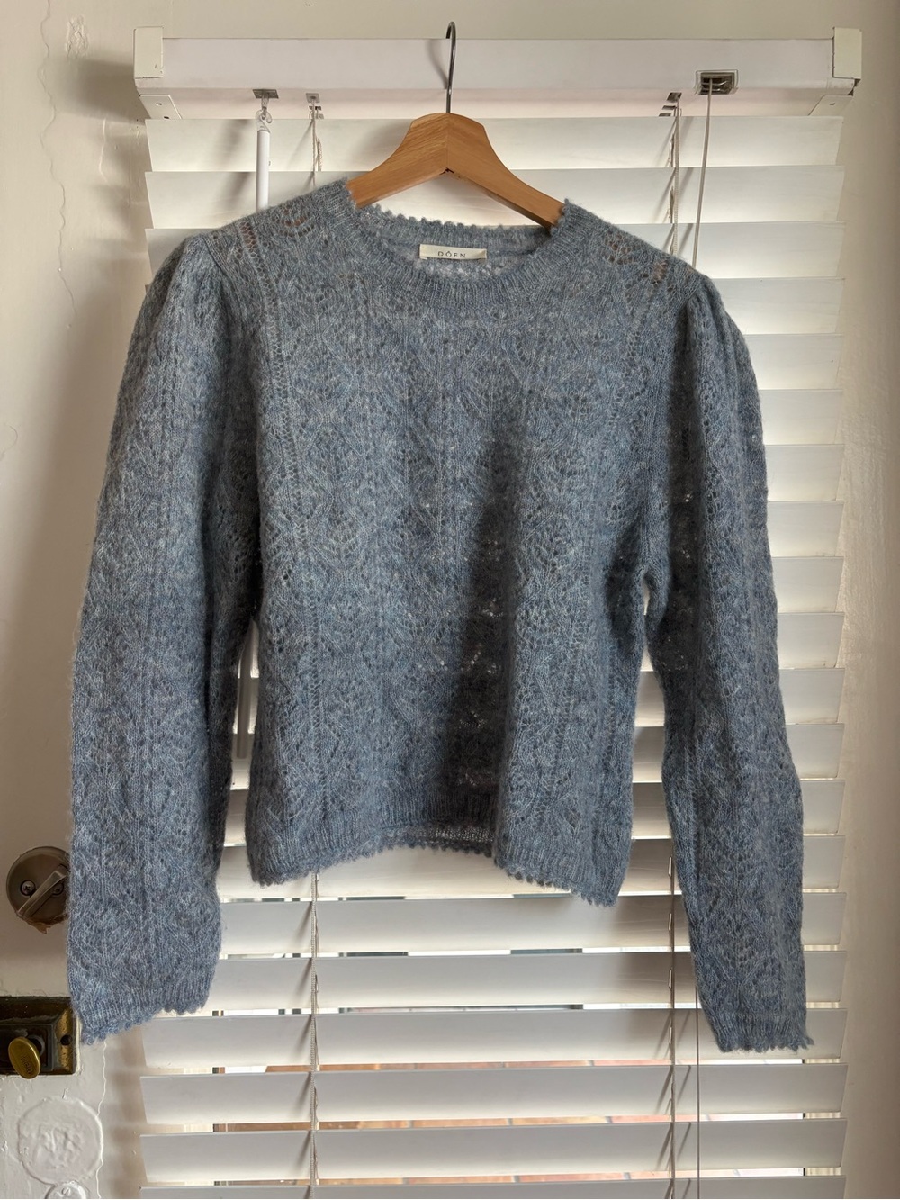 Doen Light Blue Baby Alpaca Crewneck Sweater